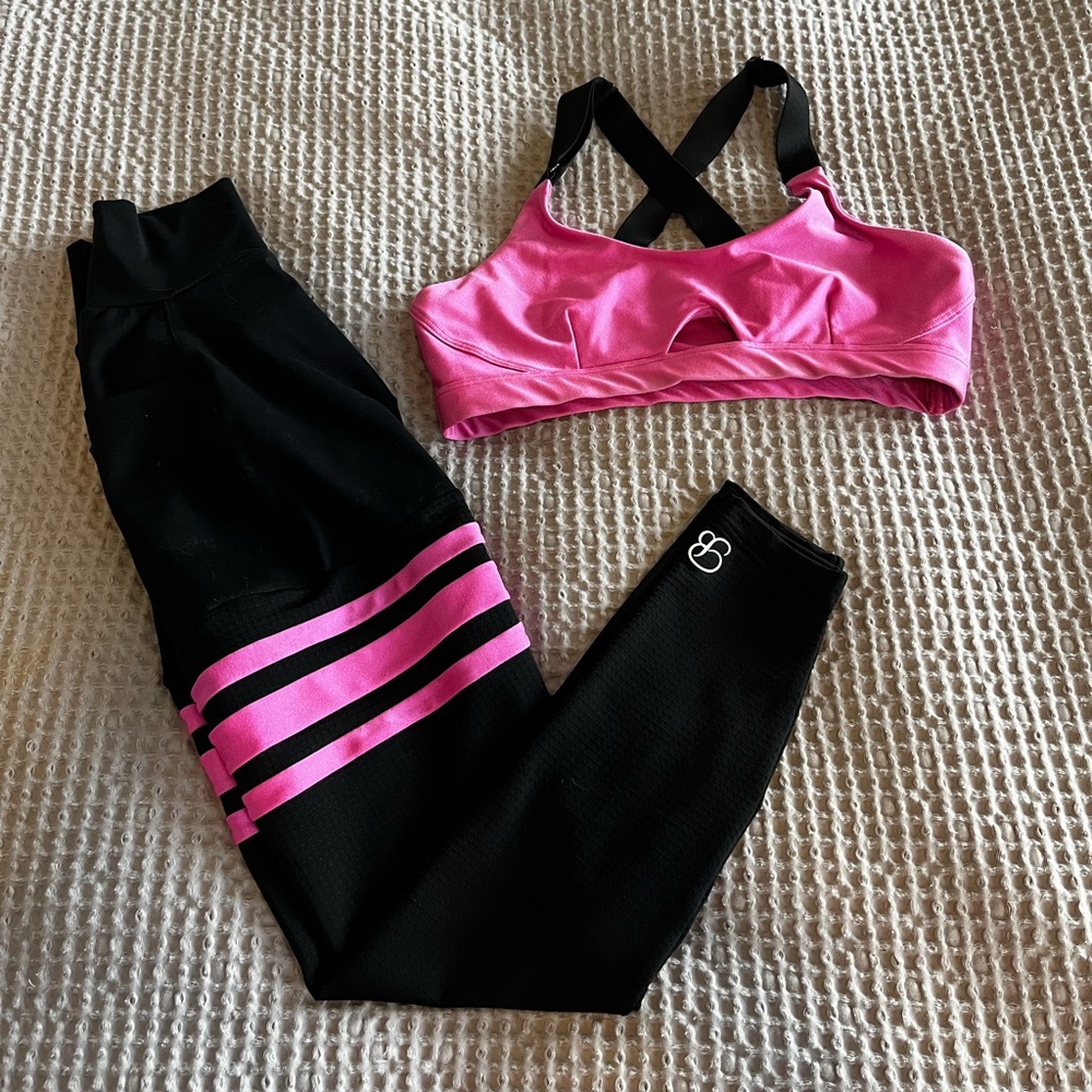 Bombshell Sportswear Pink Neon Thigh-High Set